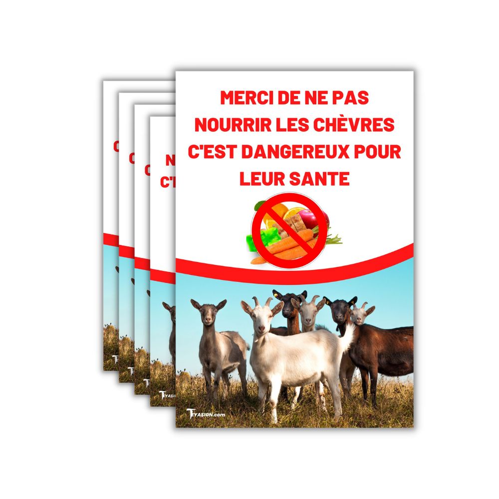 panneaux signalétiques animaux - pancarte signalétiques enclos - merci de ne pas nourrir les chèvres - panneaux de signalisation pour l'enclos des chèvres