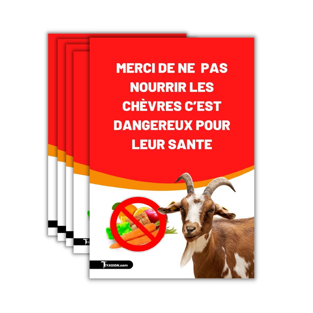 panneaux signalétiques animaux - pancarte signalétiques enclos - merci de ne pas nourrir les chèvres